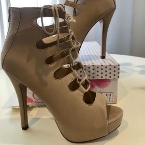Nude Lace Up Heels